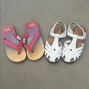 Girls Pink and White Sandals Set